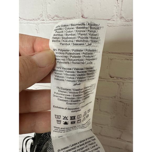 NEW ASOS Vila Jersey Mini Skirt Black White Retro Floral Checkerboard Womens XS - Picture 4 of 4